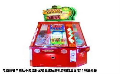 电脑莫名中毒后不知道什么被篡改玩单机游戏如三国志11等屏幕会
